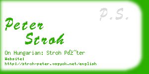 peter stroh business card